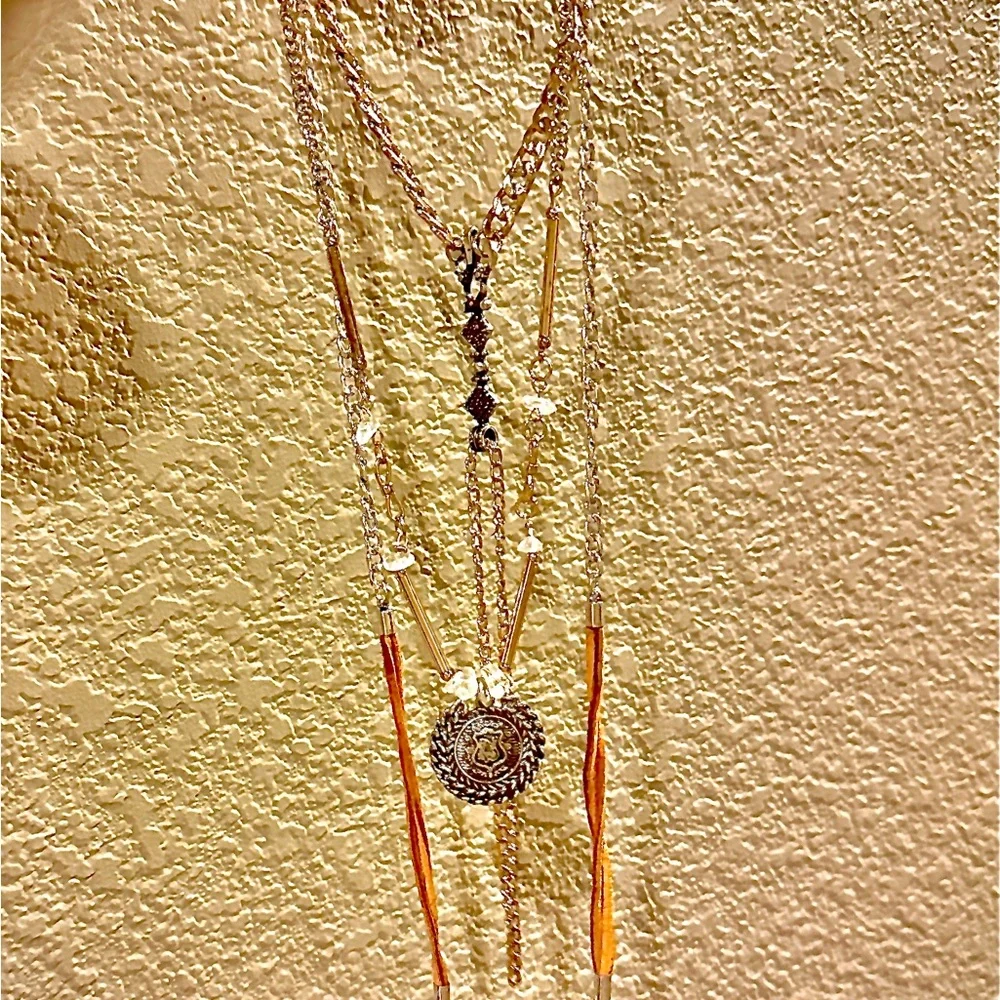 Free People Silver and Gold Layered Necklace - Picture 4 of 4